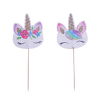 CCINEE Rainbow Unicorn Cupcake Toppers – 48-Pack Double-Sided Paper Picks for Birthday Party Decor
