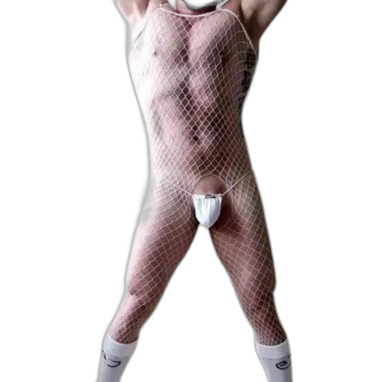 'Show It All' Mens Fishnet Bodysuit