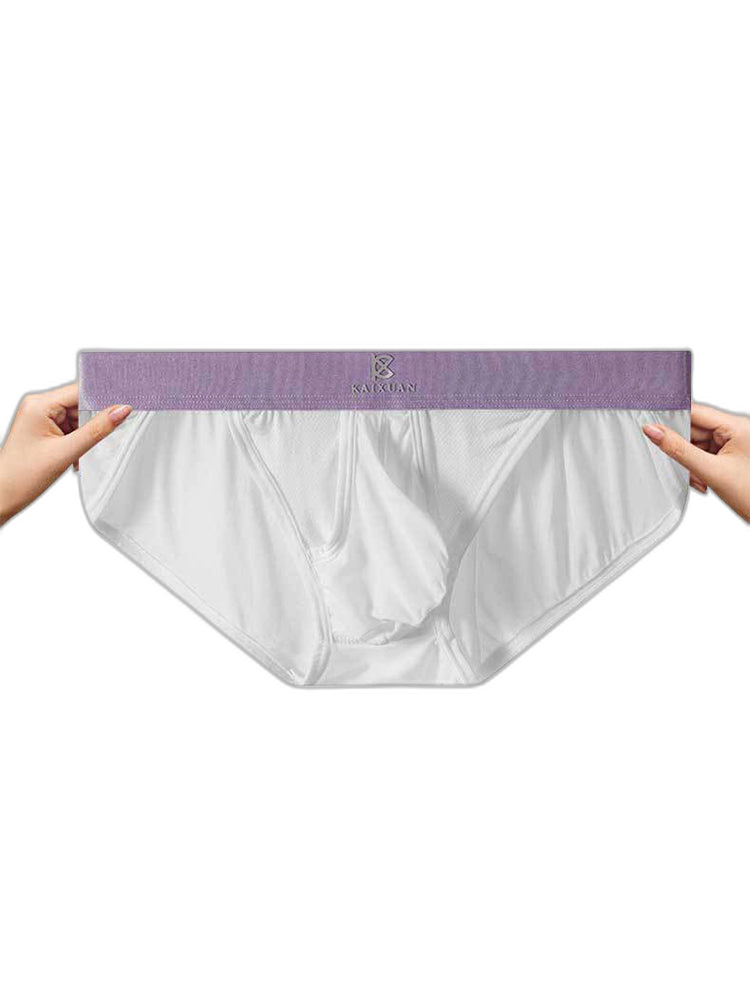 3 Pack Men's Ice Silk Breathable Mesh Low-Rise Classic Briefs
