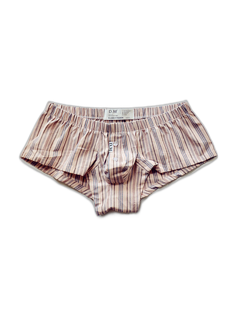 Mens Plaid Front Pouch Boxer Shorts
