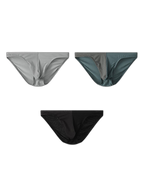 3 Pack Men's Mesh Sexy Low Waist Big Pouch Briefs