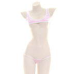Striped Lace-up Women's Casual Set