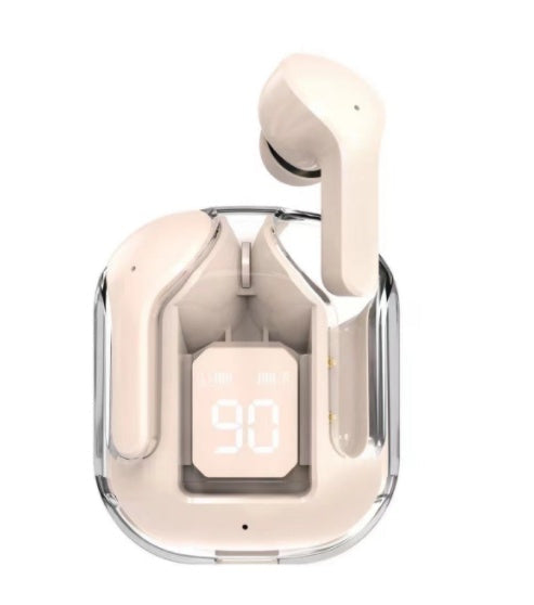Premium Mini Transparent Wireless Earbuds - Bluetooth 5.3 ENC Noise Cancelling Headphones with Digital Display