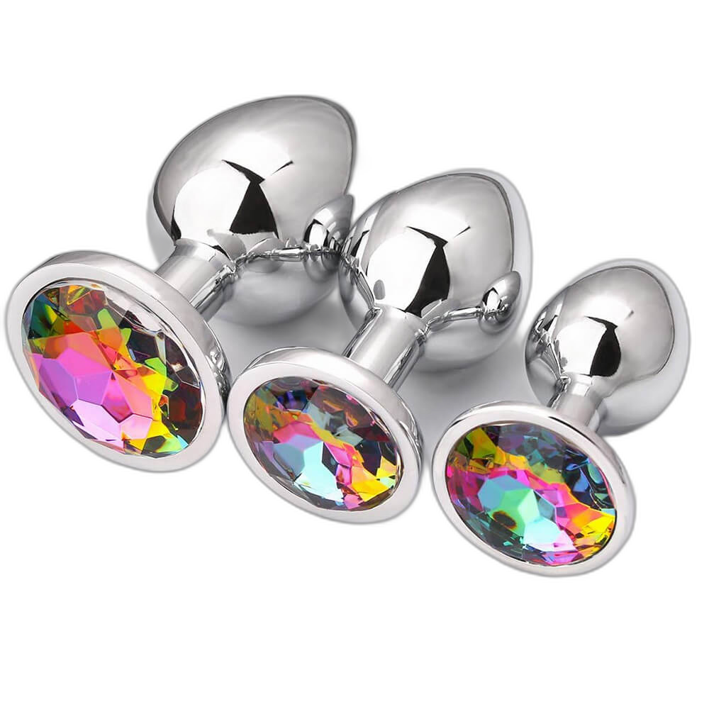 Jeweled Metal Butt Plug Set