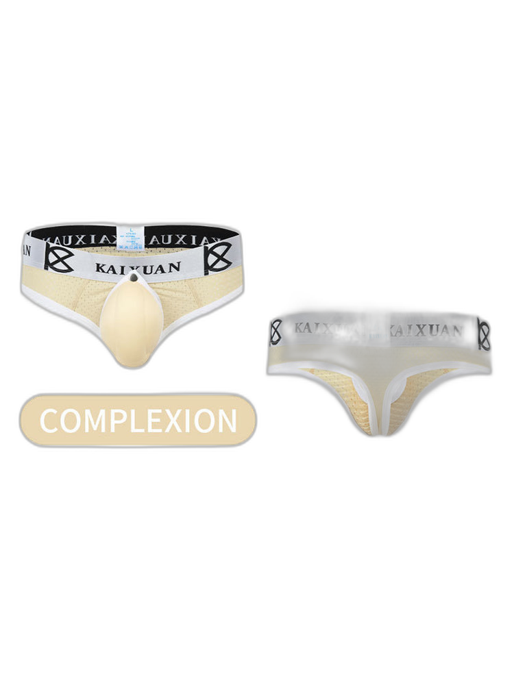 2 Pack Men's Breathable Mesh Removable U-Shaped Pocket Thongs