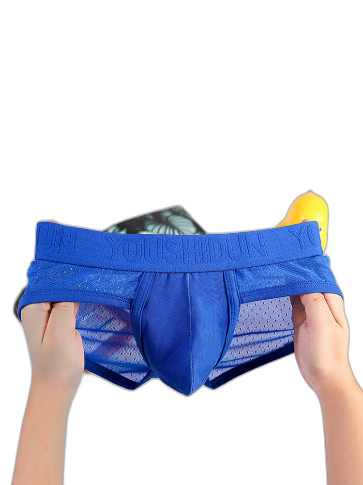 2 Pack Men's Low Rise Mesh Large Pouch U-convex Breathable Comfortable Briefs