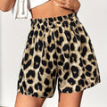 Women's Leopard Print High-Waisted Casual Shorts - Loose Fit, Wide Leg - Spring/Summer/Fall Chic Design