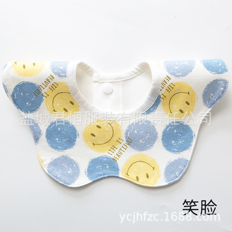 Pure Cotton 360° Rotatable Baby Bib - Petal-Shaped Drool Bib
