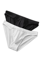 2 Pack Men's Sheer Mesh Low-Rise Sexy Ice Silk Briefs