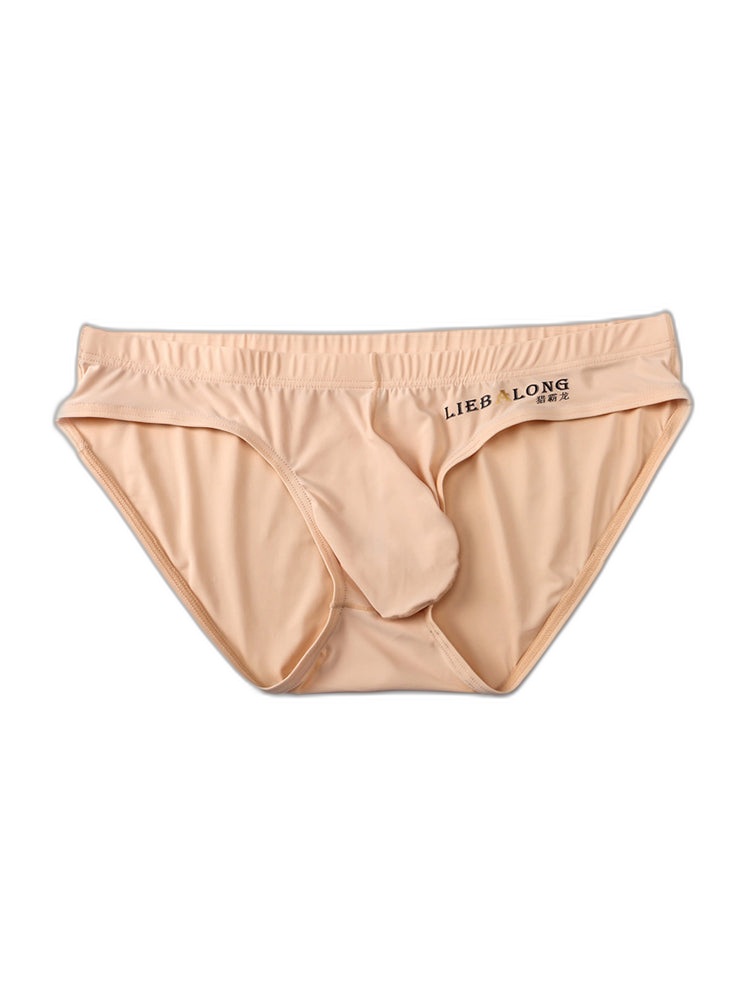 3 Packs of Men's Ice Silk Seamless Convex Pouch Briefs
