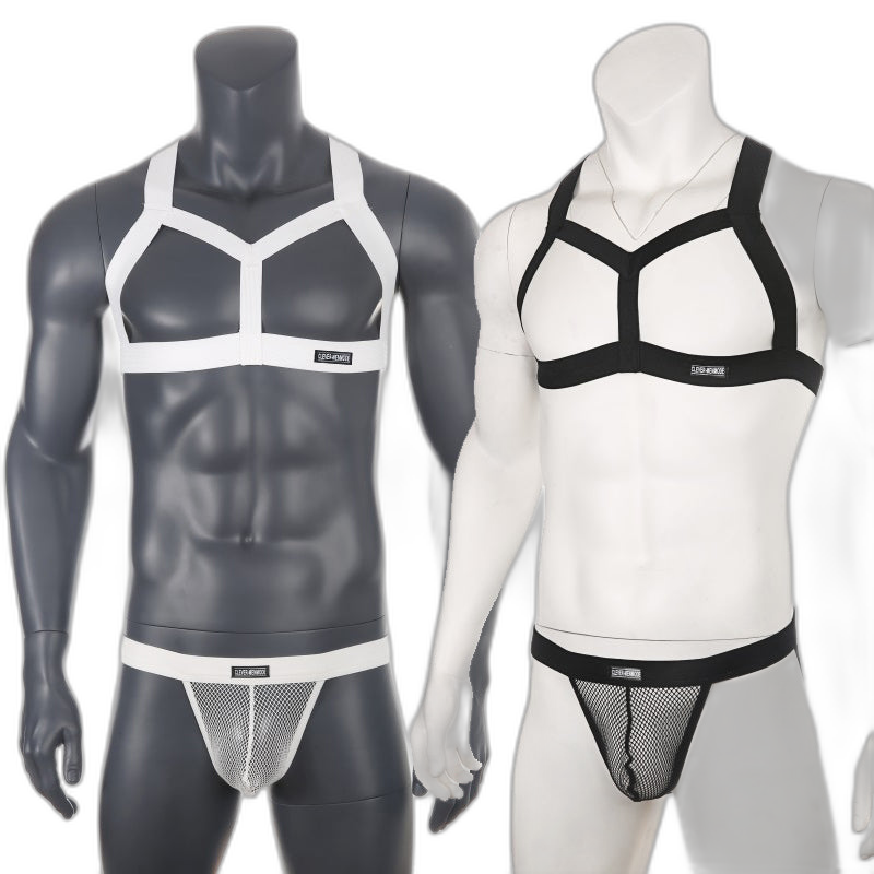 Chest Harness + Mesh Jockstrap Erotic Clubwear