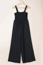 Smocked Square Neck Wide Leg Jumpsuit Women UK