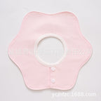 Pure Cotton 360° Rotatable Baby Bib - Petal-Shaped Drool Bib