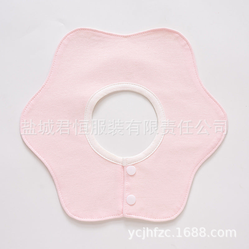 Pure Cotton 360° Rotatable Baby Bib - Petal-Shaped Drool Bib