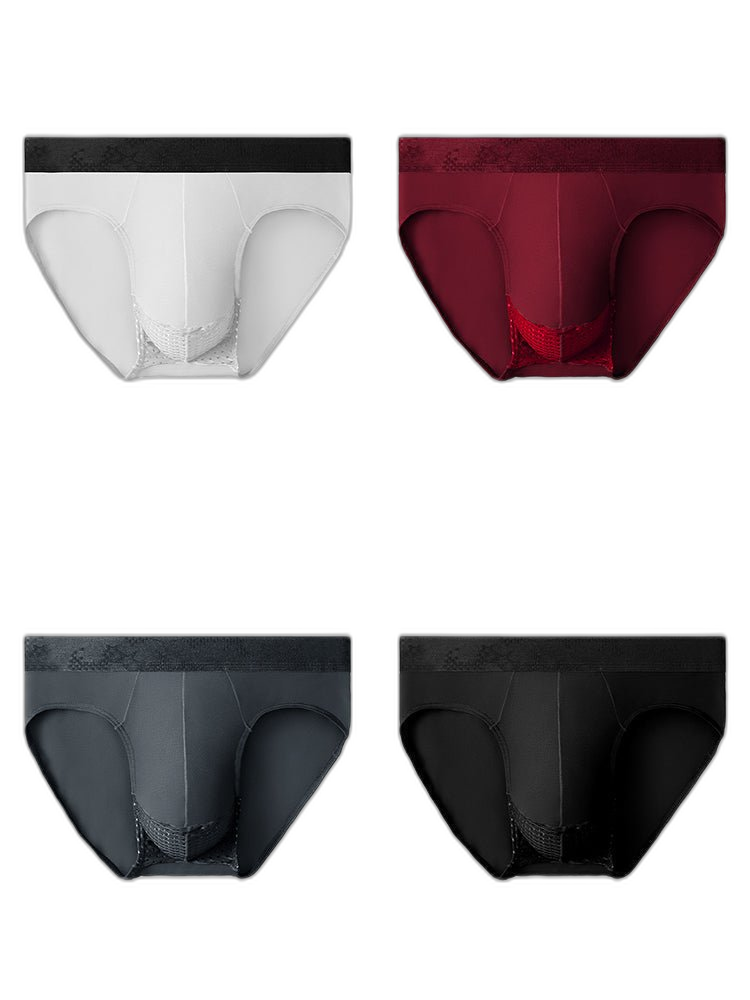 4 Pack Men's Comfortable Thin Pouch Breathable Mesh Briefs