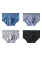 4 Pack Men's Large Pouch Separation Ice Silk Briefs