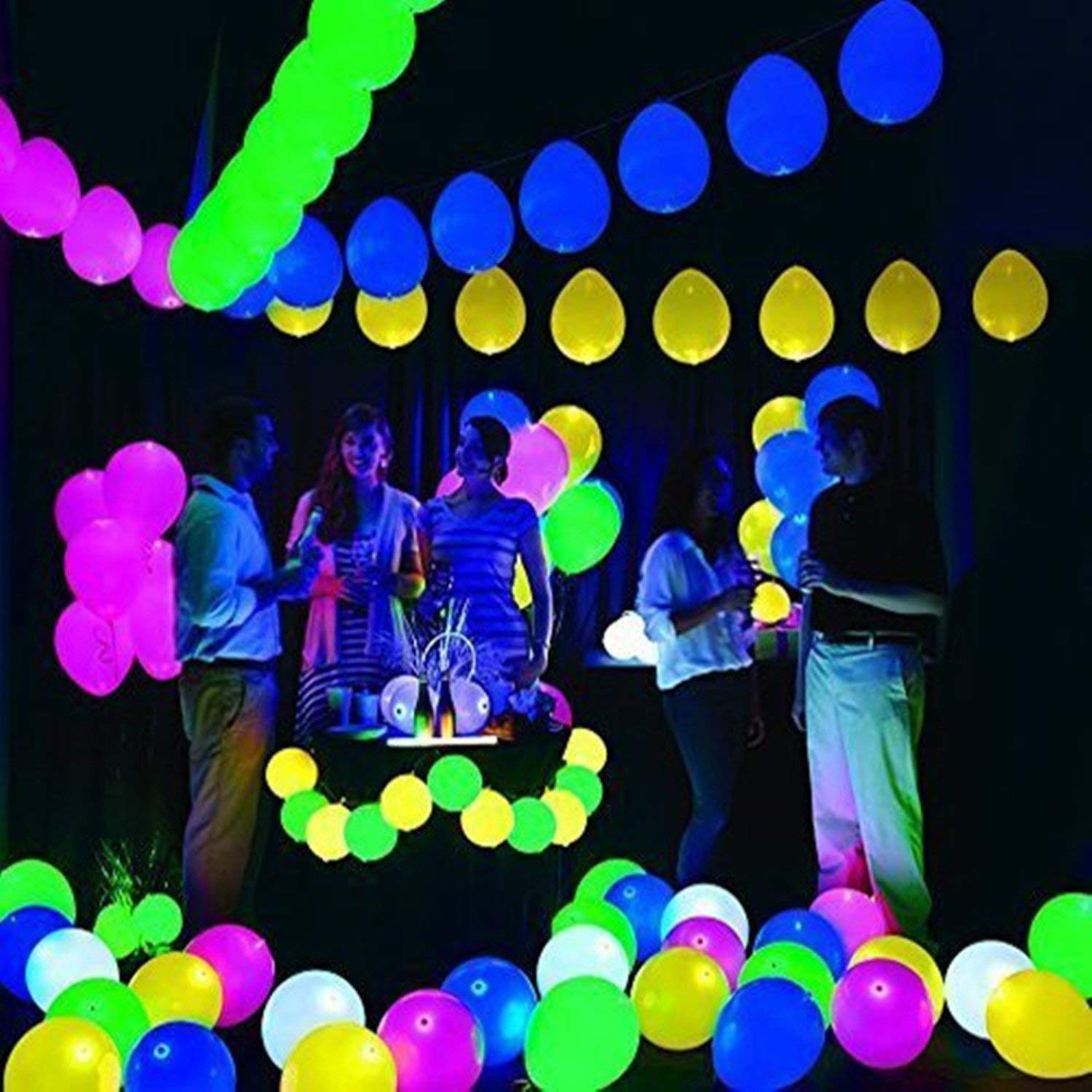 CEAGGDY 20 LED Light Up Balloons – 12-Inch Neon Flashing Balloons for Parties & Celebrations