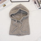 Fashionable And Warm Scarf With Integrated Yarn Knitted Hat For Women