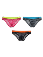 3 Pack Men's Low-Waist Sexy Big Mesh Breathable Transparent Sports Briefs