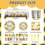 Cecnamt Construction Birthday Decorations – 170 Pcs Party Set for 24 Guests (Banner, Plates, Cups, Napkins, Cutlery, Tablecloth)