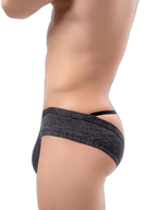 2 Pack Men's Low Rise Back Hollow 3D U-convex Large Pouch T-Back Briefs