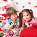 Celltestria 24-Pack Valentine Slap Bracelets with Cards – Kids Party Favors & Classroom Gifts