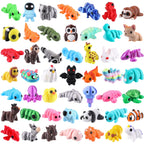 Celltestria 50Pcs Mini 3D Printed Animals – Flexible Articulated Figurines for Party Favors