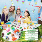 Celltestria 50Pcs Mini 3D Printed Animals – Flexible Articulated Figurines for Party Favors