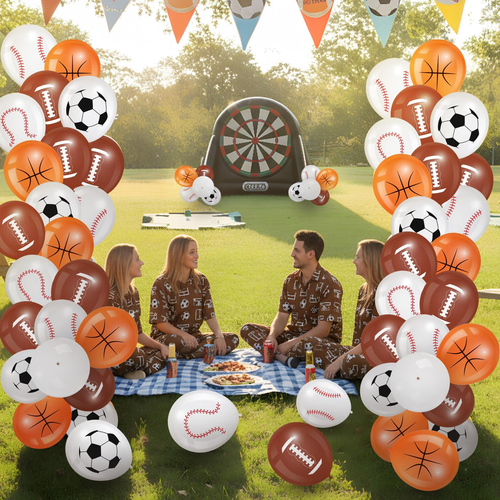 Censen 45 Pieces Sports Balloons 12 Inch – Latex Balloons for Football, Basketball, Baseball & Soccer Party Decor