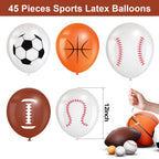Censen 45 Pieces Sports Balloons 12 Inch – Latex Balloons for Football, Basketball, Baseball & Soccer Party Decor