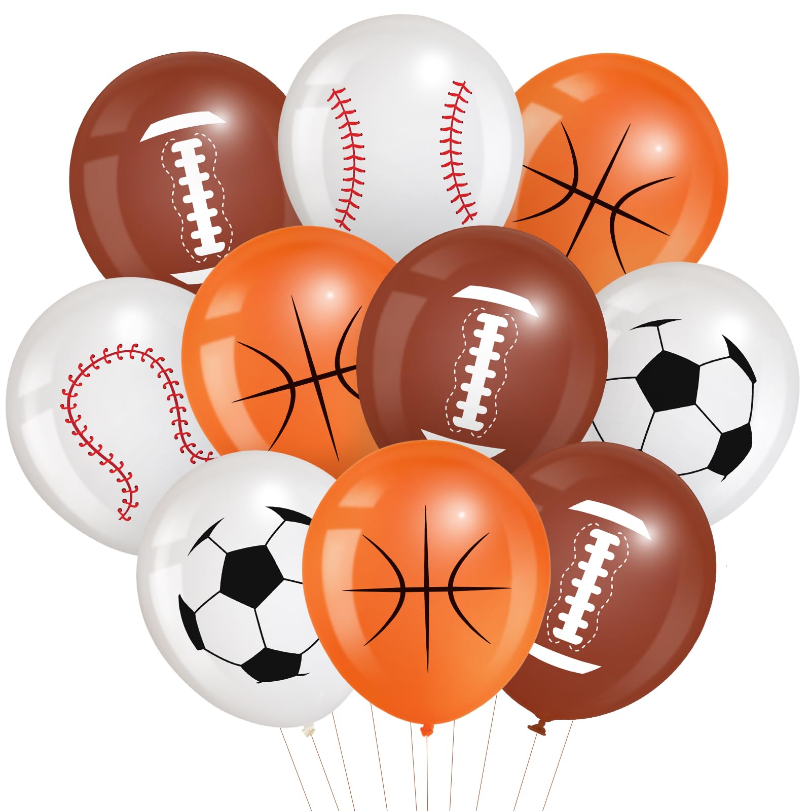 Censen 45 Pieces Sports Balloons 12 Inch – Latex Balloons for Football, Basketball, Baseball & Soccer Party Decor