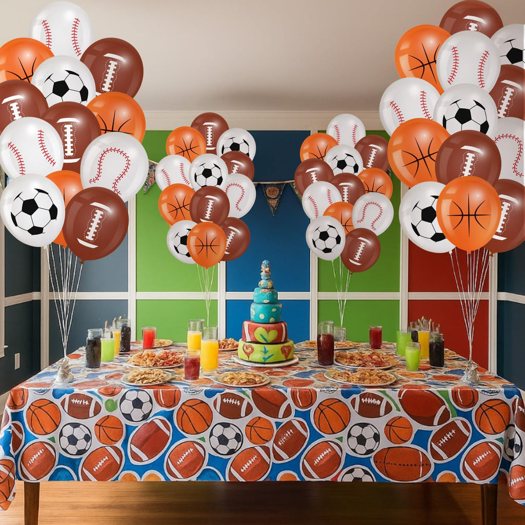 Censen 45 Pieces Sports Balloons 12 Inch – Latex Balloons for Football, Basketball, Baseball & Soccer Party Decor