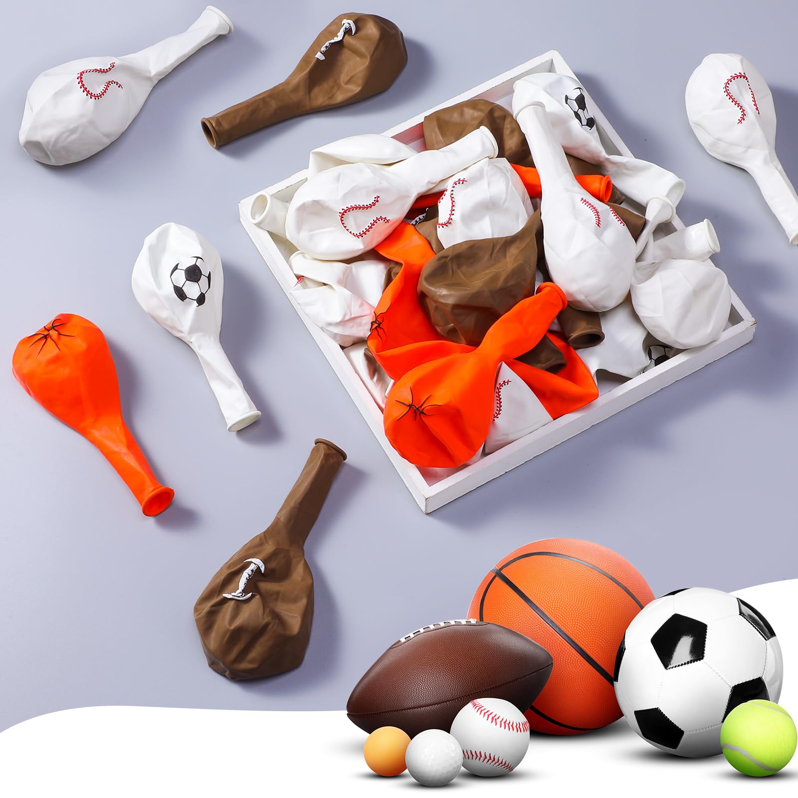 Censen 45 Pieces Sports Balloons 12 Inch – Latex Balloons for Football, Basketball, Baseball & Soccer Party Decor