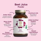 PURE SYNERGY Organic Beet Juice Powder | Pre-Workout Supplement (6.4 oz)