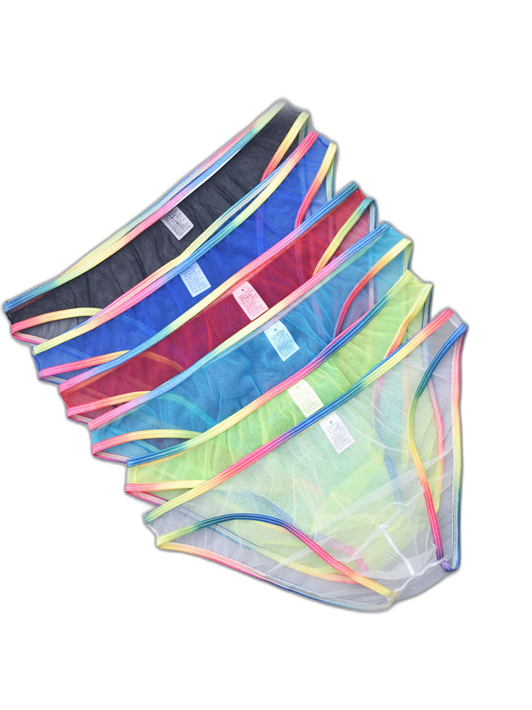 3-pack Men's Ultra-sheer Rainbow-edge Mesh Briefs