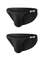 2 Pack Men's U-Shaped Pouch Low-Rise Metal-Clasp Thin Briefs