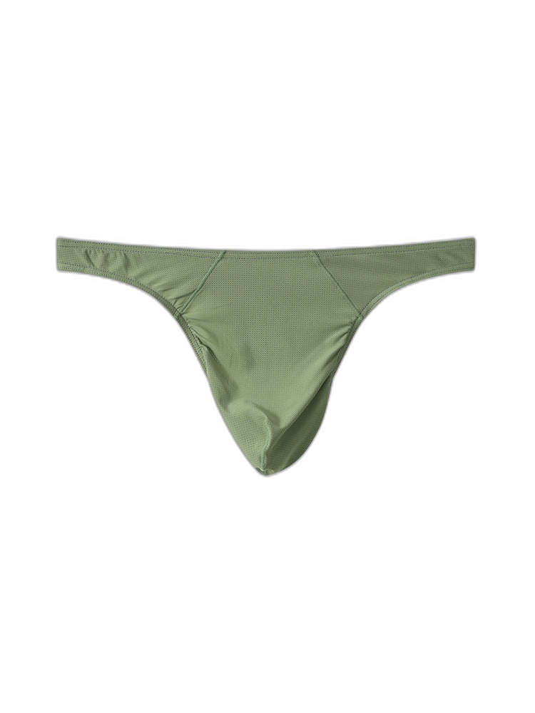 3 Pack Men's Low-Rise Performance Thong - Breathable Mesh & Smooth Fabric
