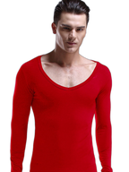 Mens Ultra Soft Low Cut V-Neck Thermal Shirt
