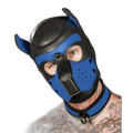 Mr S Leather NEOPRENE Puppy Hood | Black & Cobalt Blue