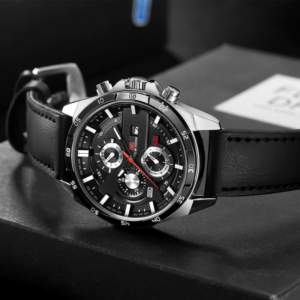Men's Business Calendar Waterproof Quartz Watch - Multifunctional Casual Timepiece