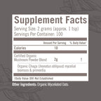 OM MUSHROOM SUPERFOOD Chaga Powder – 7.05 oz, 100 Servings, Organic