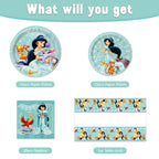 CHAMPBULL 41Packs Princess Jasmine Birthday Decorations – Plates, Napkins & Table Cover