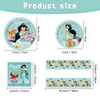 CHAMPBULL 41Packs Princess Jasmine Birthday Decorations – Plates, Napkins & Table Cover