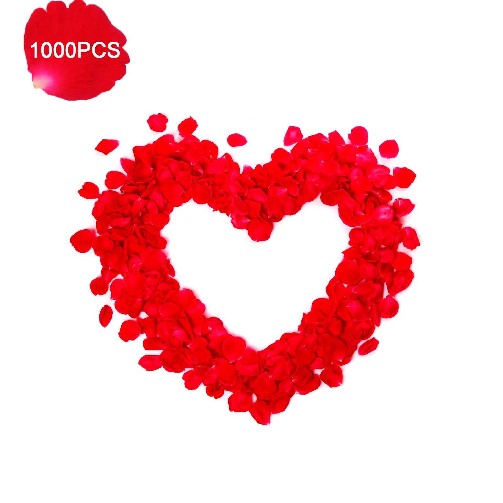 Chamrrille Anniversary Decorations Kit – 1000 Rose Petals & Red Heart Balloons