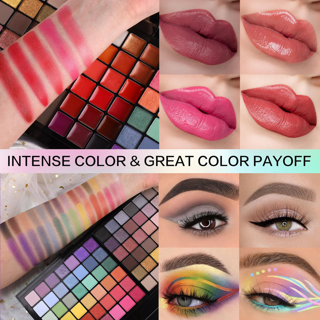 CHARMCODE Full Makeup Kit – All-in-One Cosmetic Set for Women (84 Eyeshadows, 36 Lip Colors)