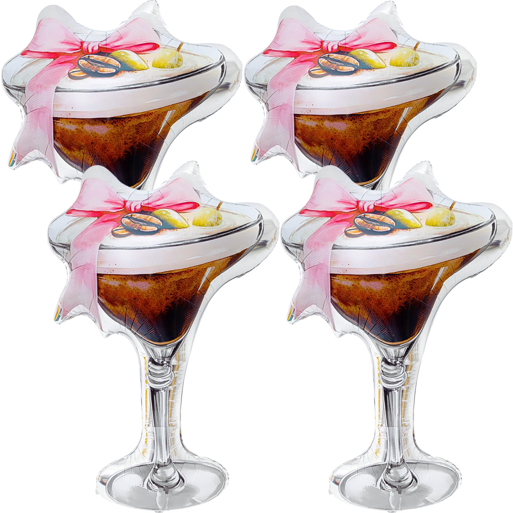 Charnoel 4-Pack Giant Espresso Martini Balloons – Cocktail Party Decor for Bachelorette & Bridal Showers