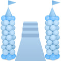 Charnoel 2 Sets Adjustable Blue Princess Castle Balloon Column Stand Kit - 140 Balloons
