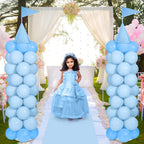 Charnoel 2 Sets Adjustable Blue Princess Castle Balloon Column Stand Kit - 140 Balloons