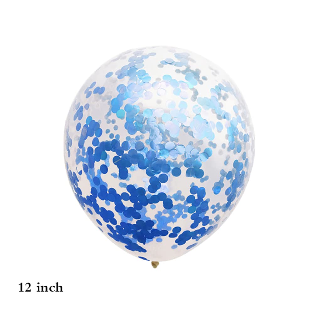 Chaungfu 11-Pcs Blue Foil Balloons for 8th Birthday – Confetti & Star Balloons Set