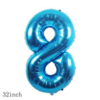 Chaungfu 11-Pcs Blue Foil Balloons for 8th Birthday – Confetti & Star Balloons Set